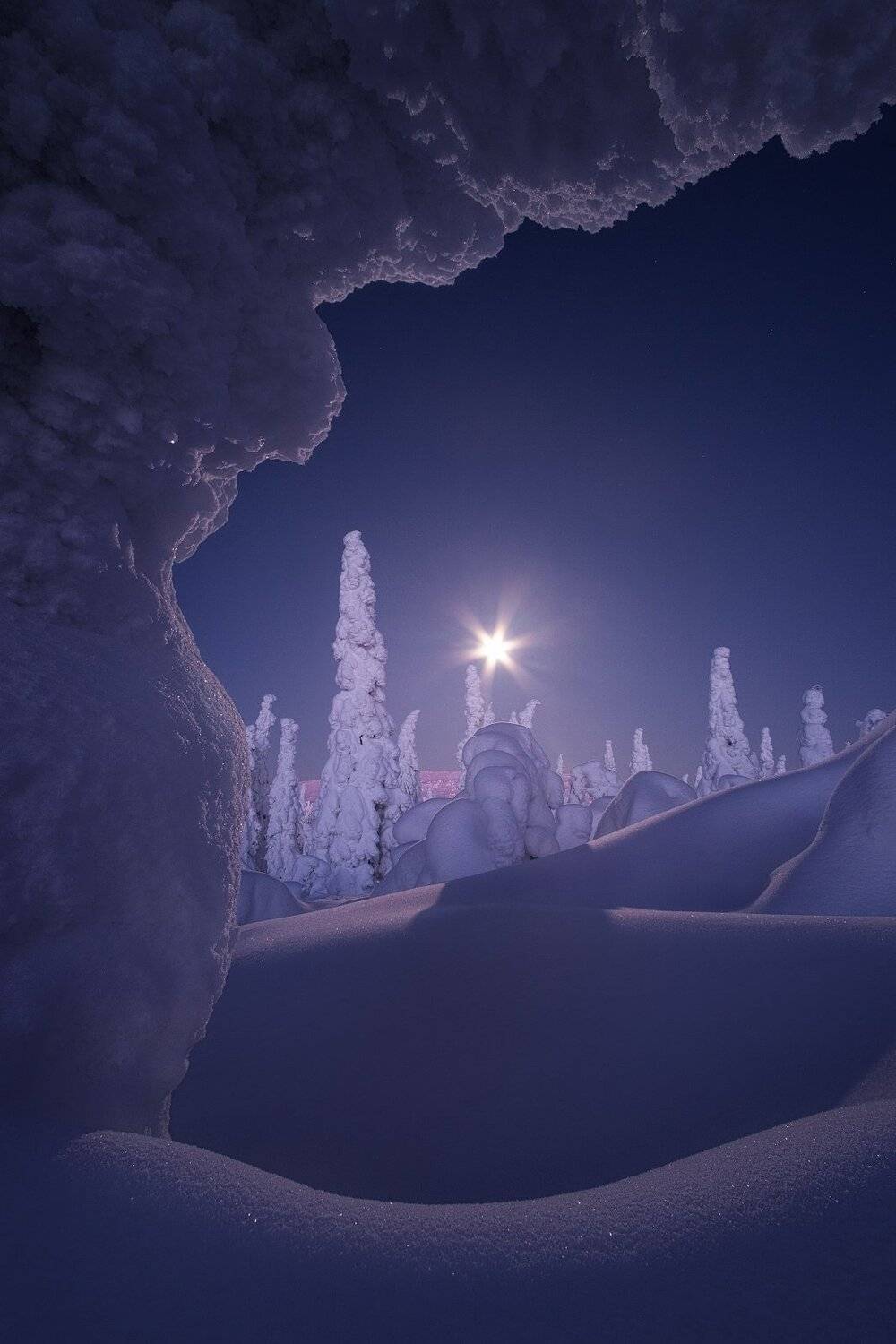 ночь, главный уральский хребет, гух, зима, луна, урал, северный урал, Глеб Желтов