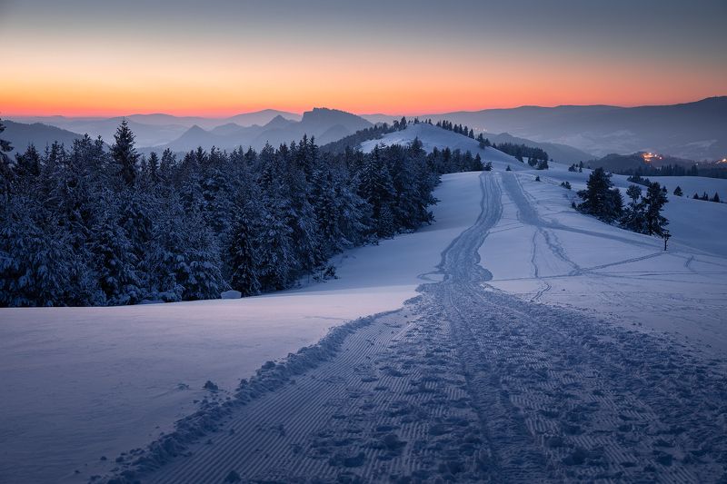 mountains, winter, poland, slovakia, evening Evening in the Mountains фото превью