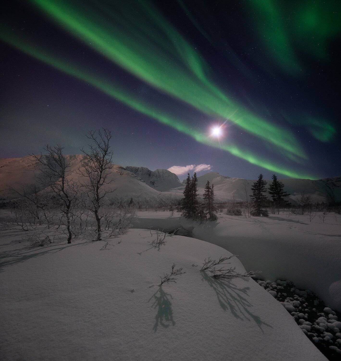 пейзаж,ночь,россия,хибины,кольский,север,сияние, Виталий Истомин