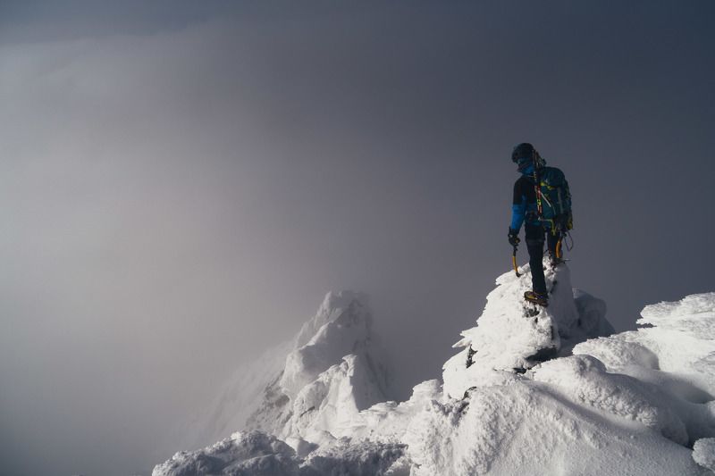 epic, winter, climbing, fog, snow, freeze Into the void фото превью
