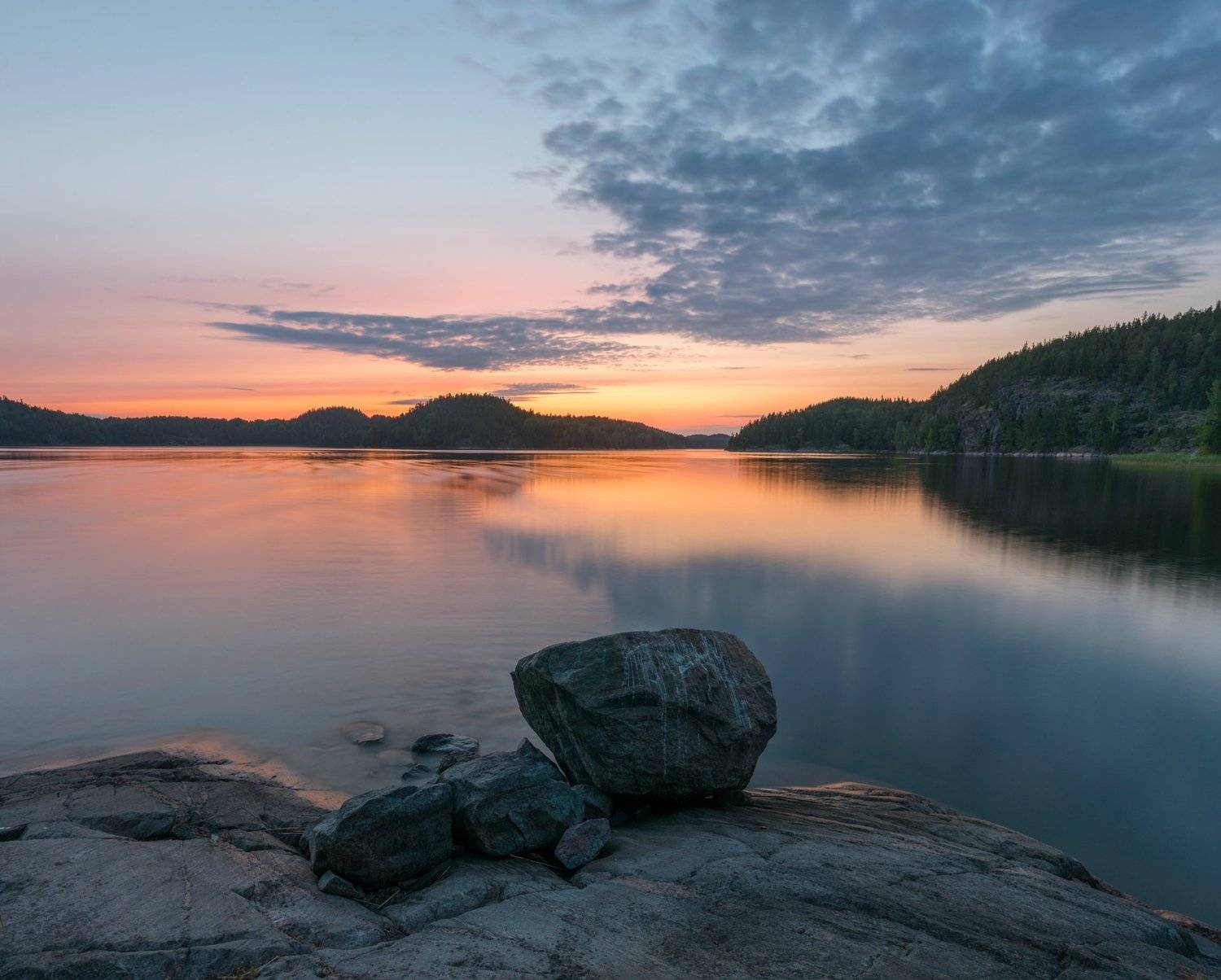 ладога, карелия, закат, Роман Фабричный