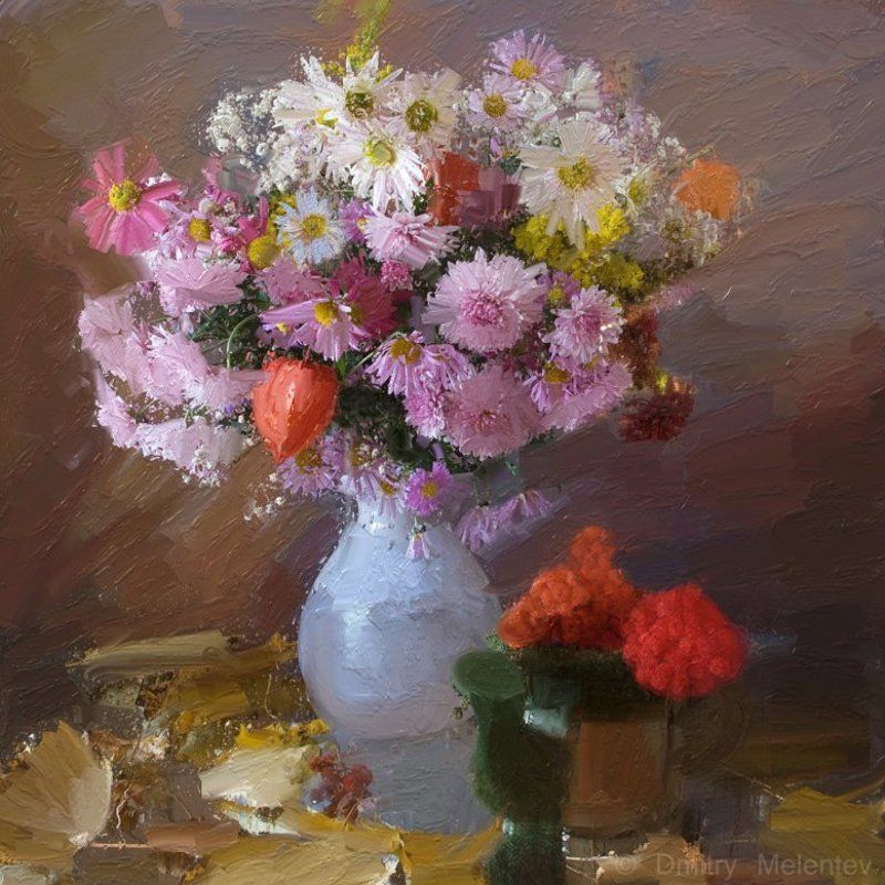 Melentev, Букеты, Графика, Живопись, Искусство, Краски, Масло, Осень, Светопись, Цветы Осенние букеты - autumn bouquets фото превью