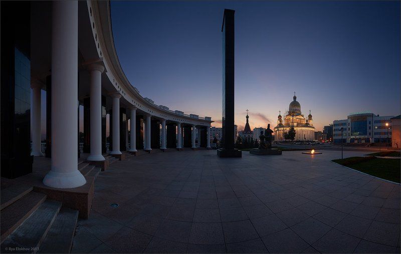 архитектура, вечерний саранск, кафедральный собор св. федоа уша, мемориальный комплекс воинской с, саранск Вечерний Саранск. фото превью