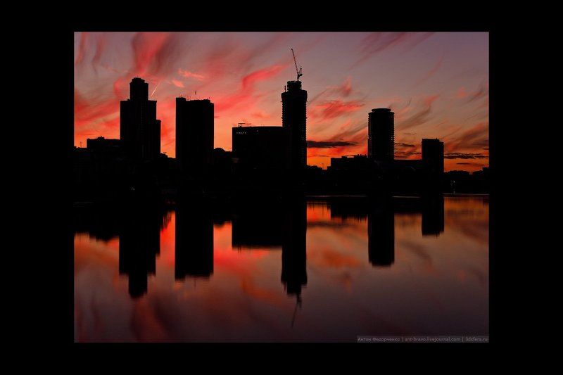 City, Ekaterinburg, Skyscraper, Sunset Ярость огня II фото превью