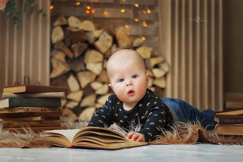 малыш, ребенок, книга, ребенок, детство, семья, портрет *** фото превью