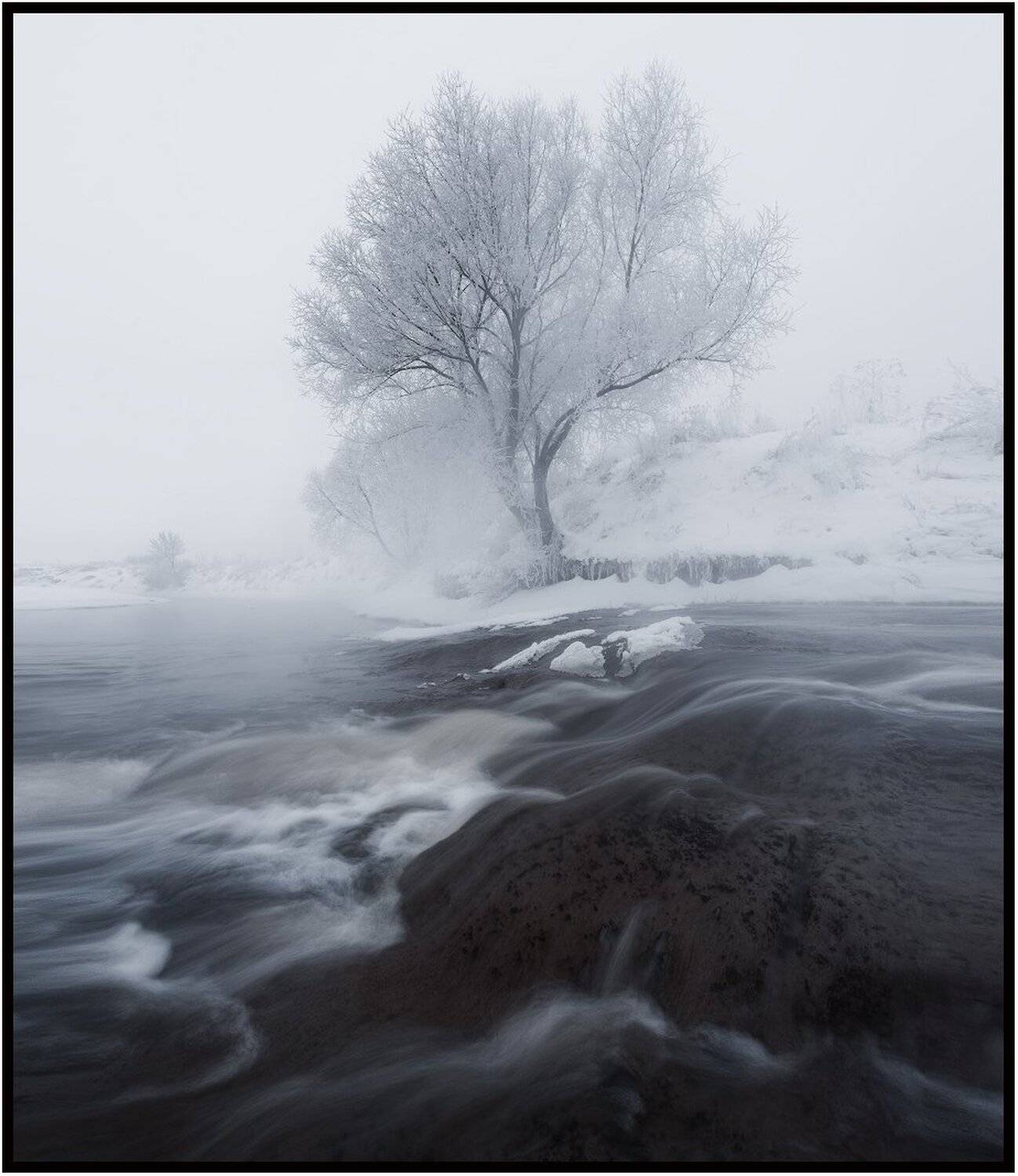 зима, река, утро, пейзаж, Виталий Левыкин