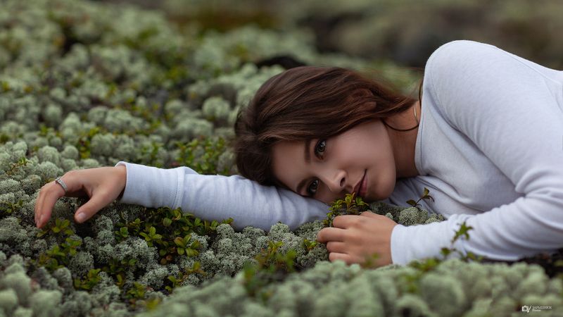 якутия, ягель, тайга, сибирь, дальний восток, природа, лес, девушка в лесу На ягелевом ковре фото превью