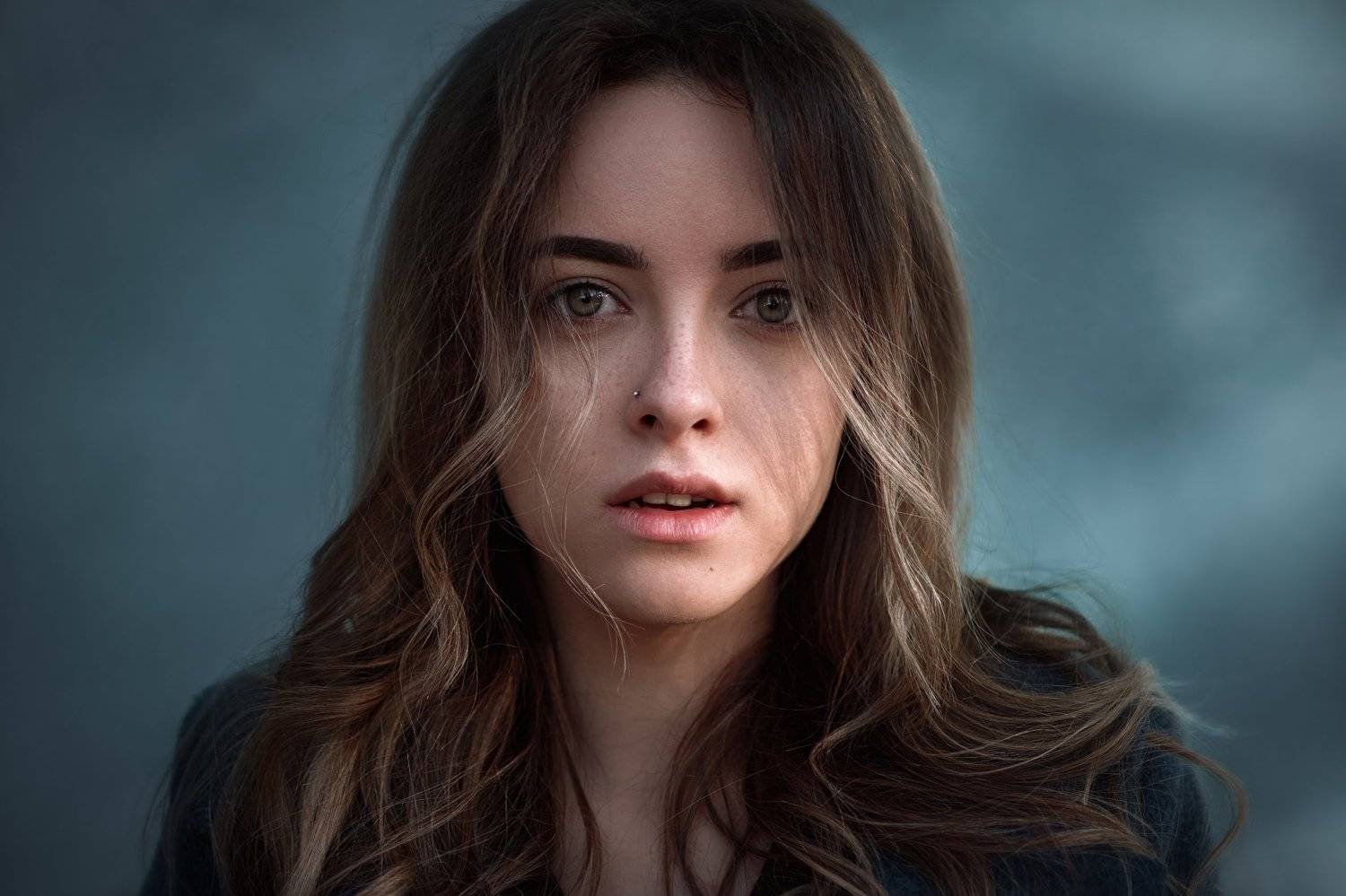 портрет, девушка, пирсинг, глаза, взгляд, Станислав Ган