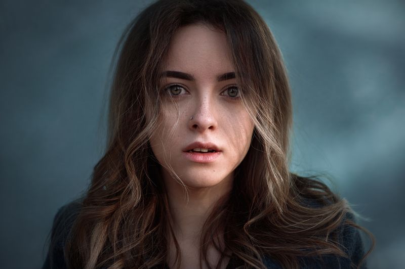 портрет, девушка, пирсинг, глаза, взгляд Кристина фото превью