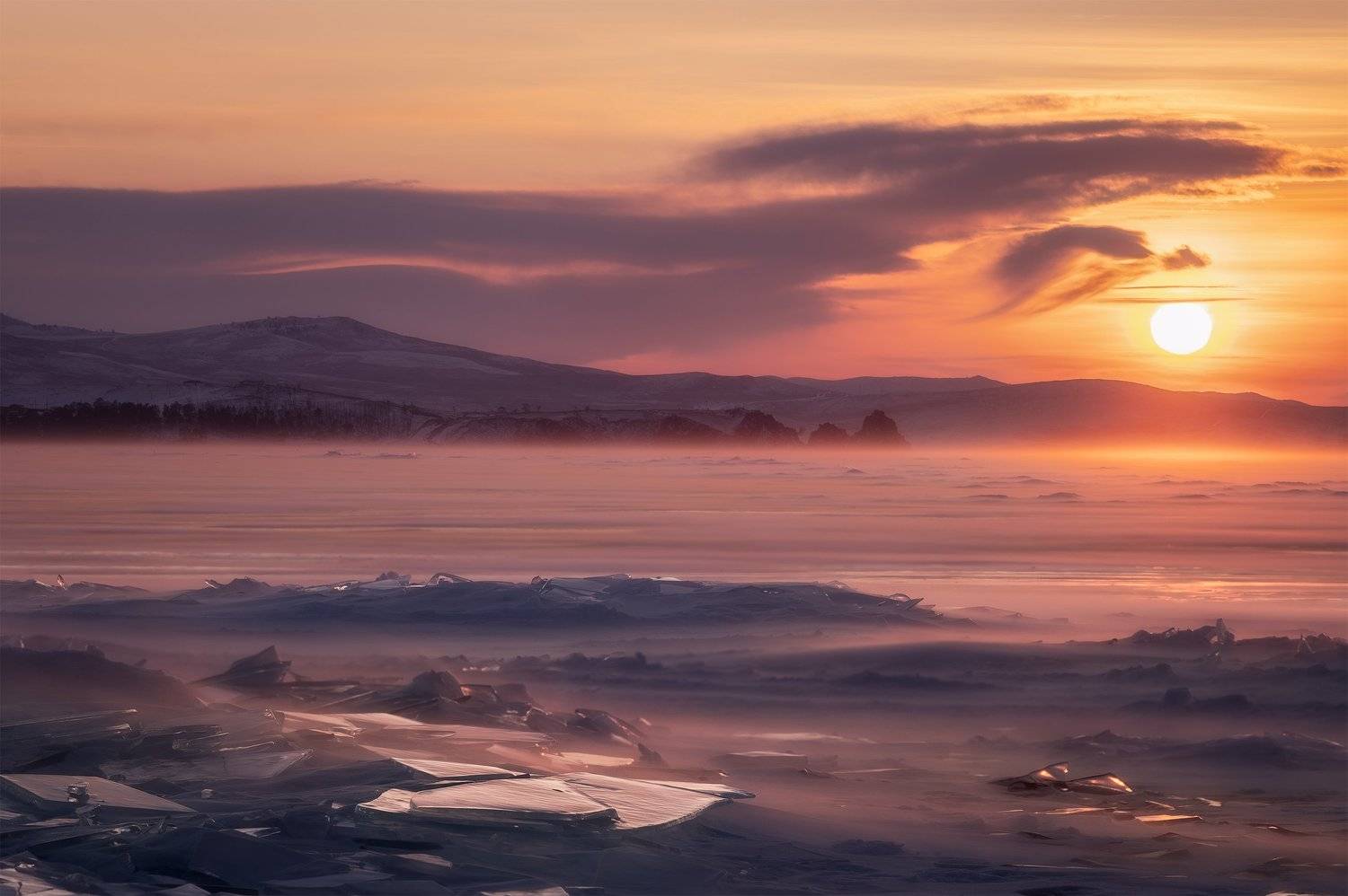 россия, сибирь, байкал,пейзаж, пейзажироссии, природа, путешествия, лед, закат, зима, мороз, russia, siberia, baikal, landscape, island, nature, travel, lake, ice, winter, frozen, Сергей Алтушкин