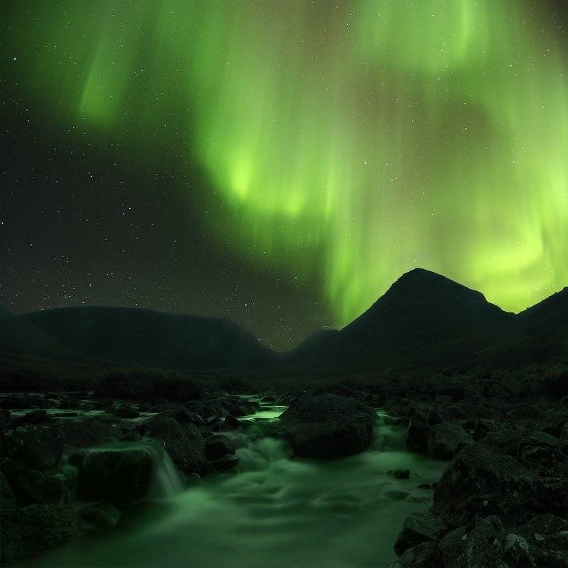 хибины, полярное, сияние, Юсупов Александр