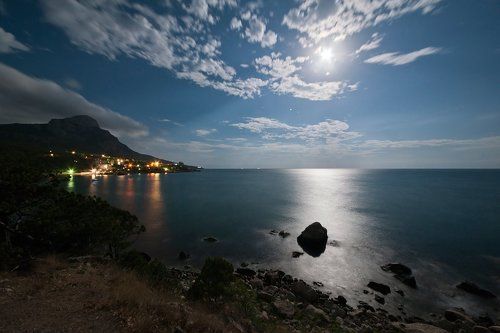 Pro бег облаков над бухтой Ласпи