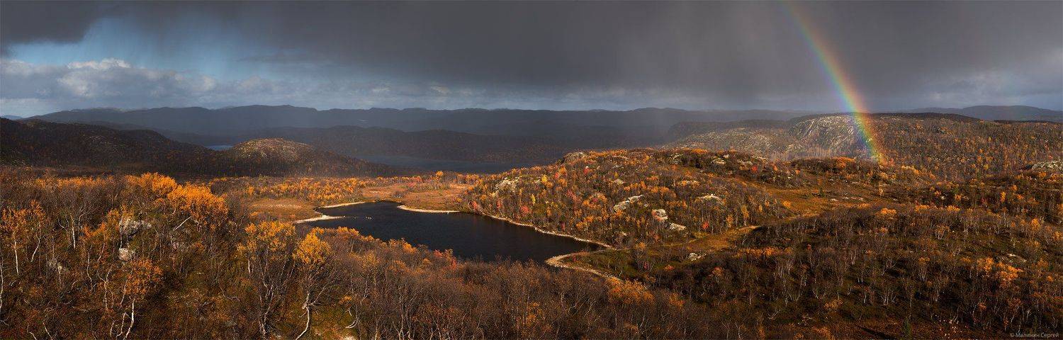 Autumn, Kola Bay, Kola Peninsula, Rainbow, Губа Тюва, Дождь, Заполярье, Кольский, Кольский залив, Осень, Радуга, Тюва, Сергей Малинин