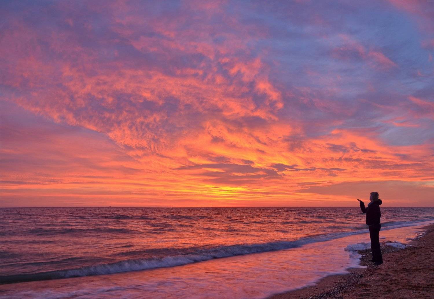 азов, январь, рассвет, восход, утро, небо, облака, Валерий Наумов