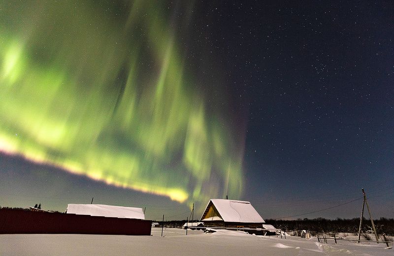 печора,.коми,север,природа,аврора,северное сияние,снег,pechora,komi,north,nature,aurora,northern , Небесные краски фото превью