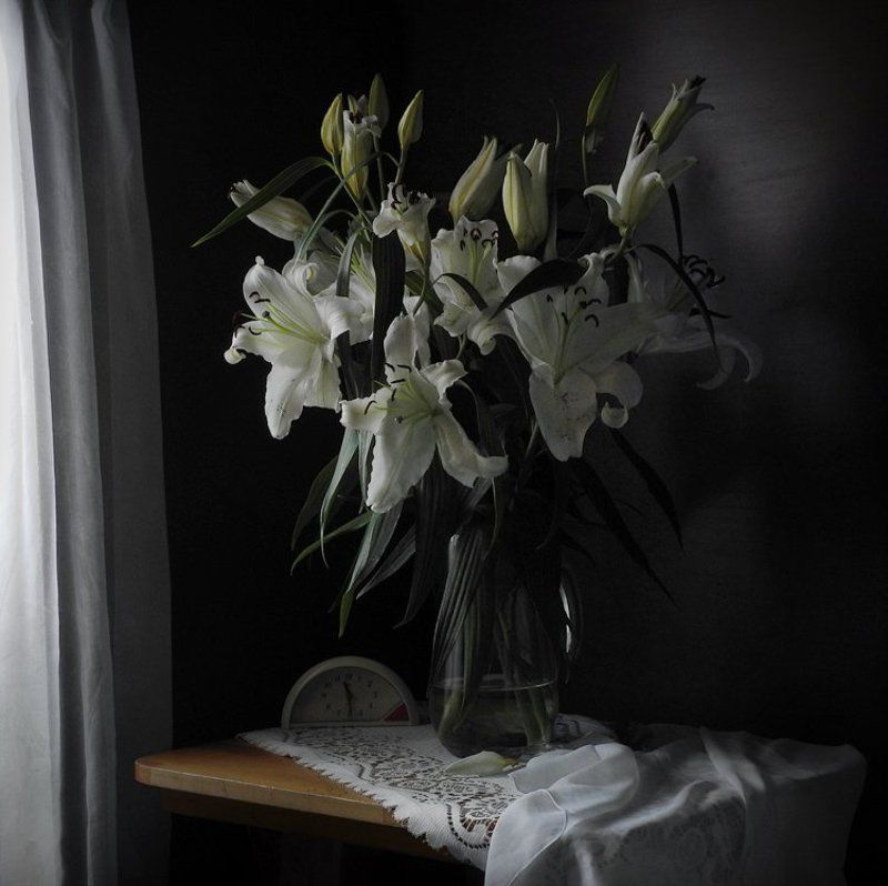 лилии, натюрморт, пасмурно, утро Хмурое утро фото превью