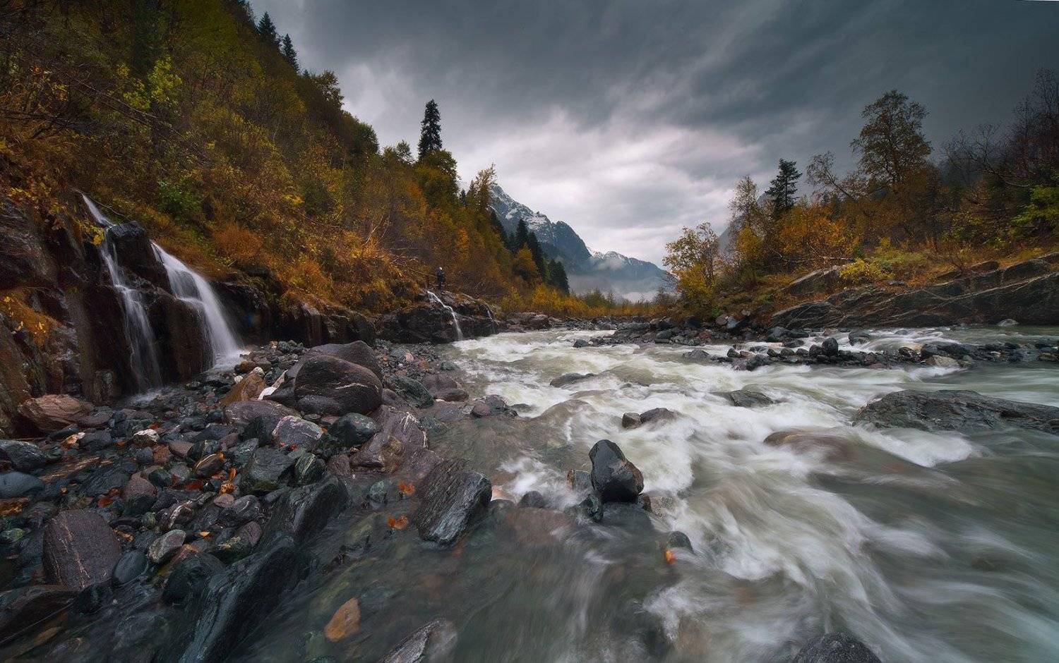 кавказ, осень, река, аманауз, Николай Мысливцев