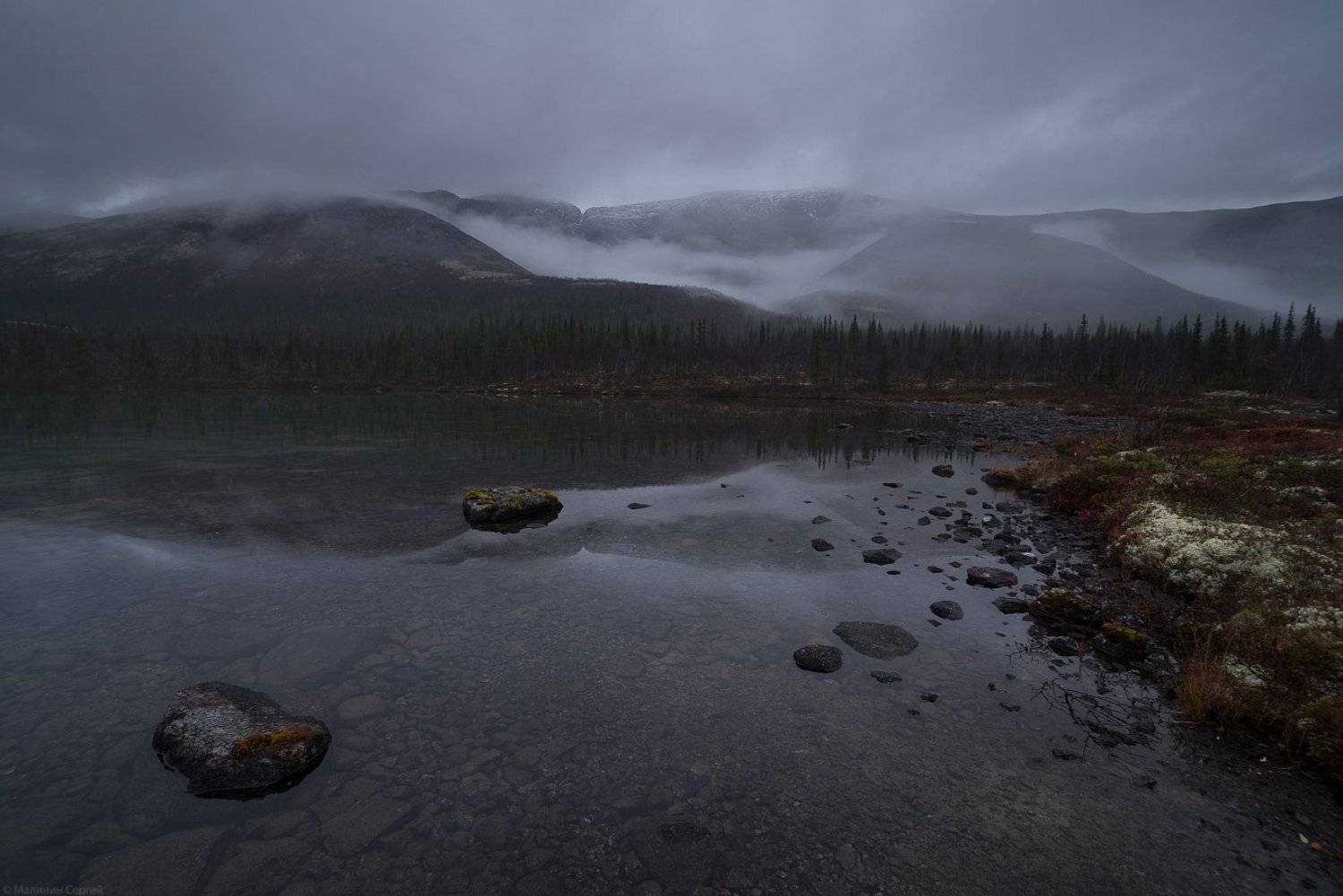 Fog, Khibiny, Kola Peninsula, Morning, Mountains, Заполярье, Кольский, Кунийок, Туман, Утро, Хибины, Сергей Малинин