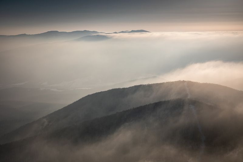 mountains, winter, poland, slovakia, ukraine, sunrise Morning in the Mountains фото превью