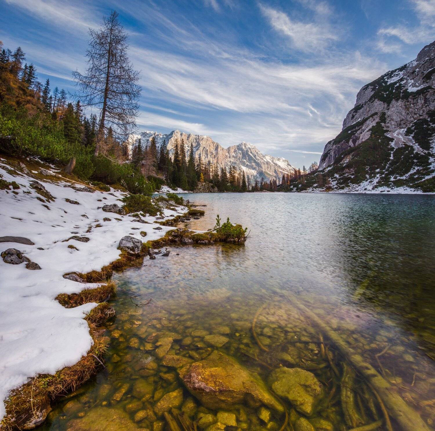 горное озеро, австрия, горы, облака, зеебензее, Геннадий Финенко
