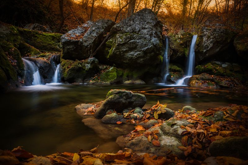 крым, пейзаж, осень, большой каньон, каньон, водопад, листья Про осень... фото превью