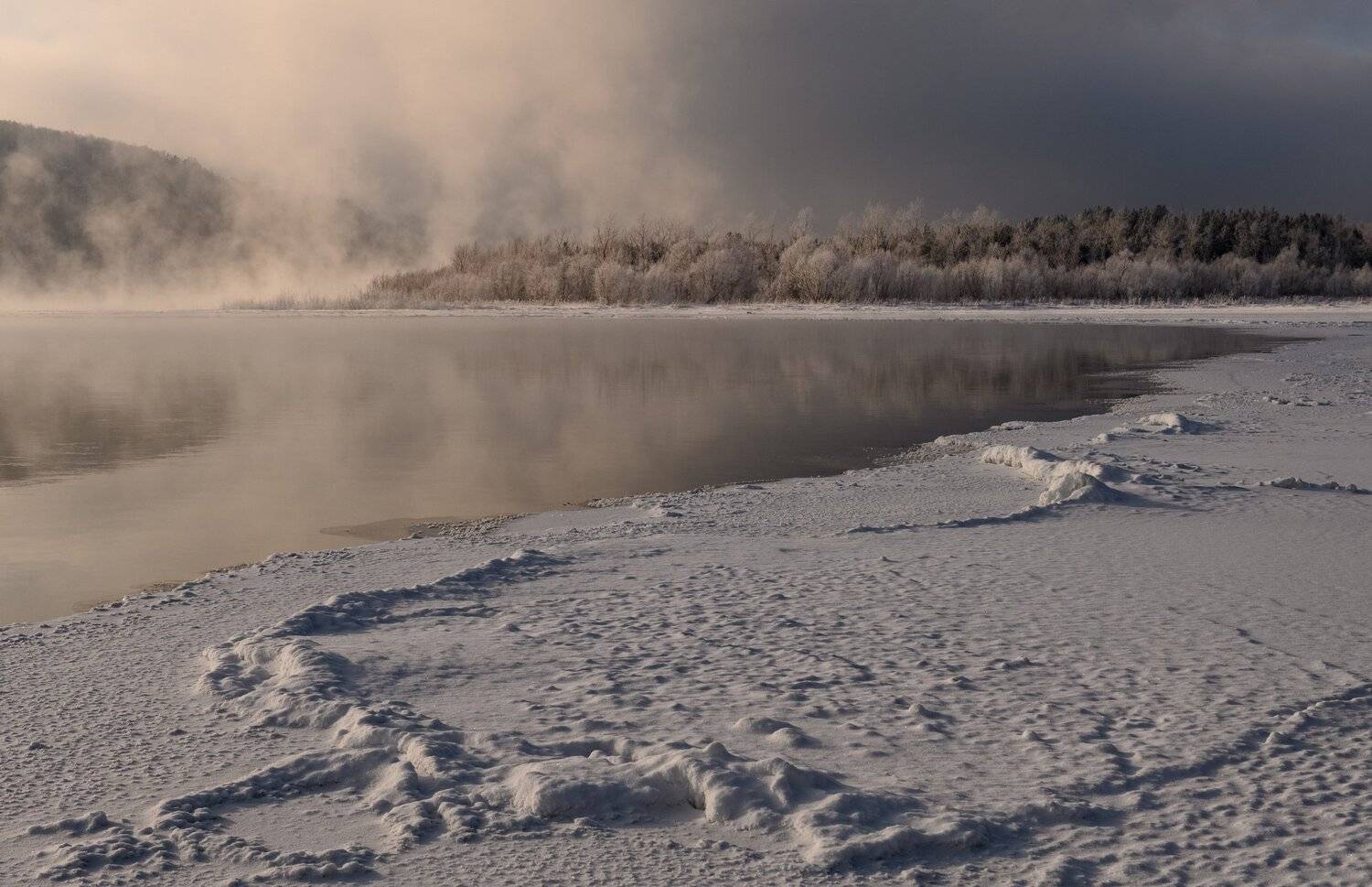 енисей, мороз,  берег., Марина Фомина