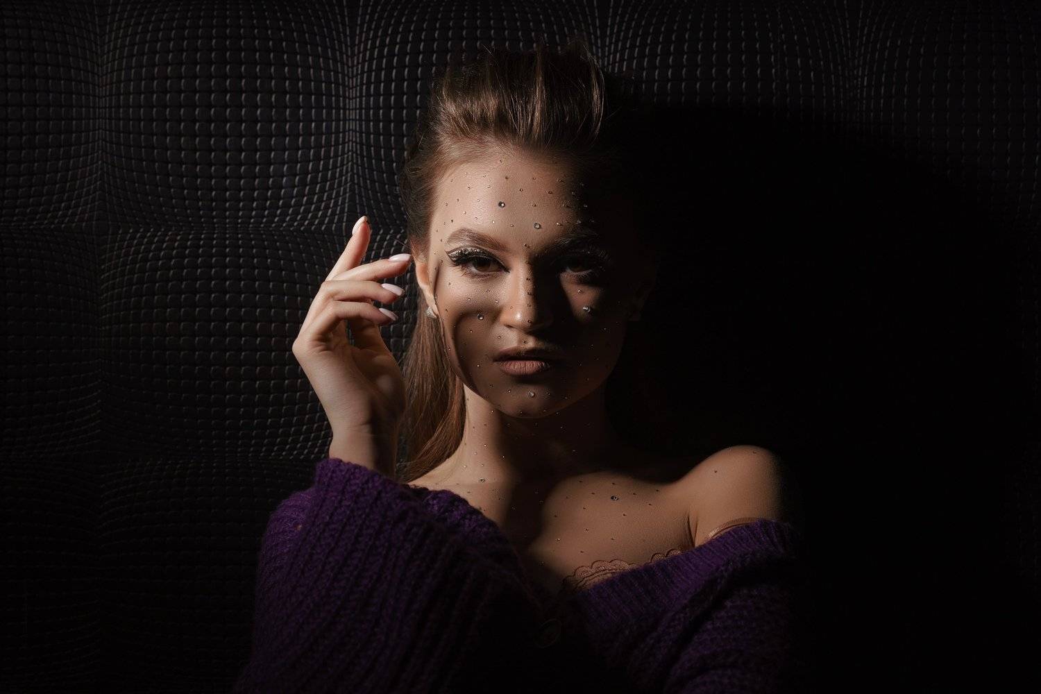 девушка, стразы, студия, жесткий свет, Вадим Миронов