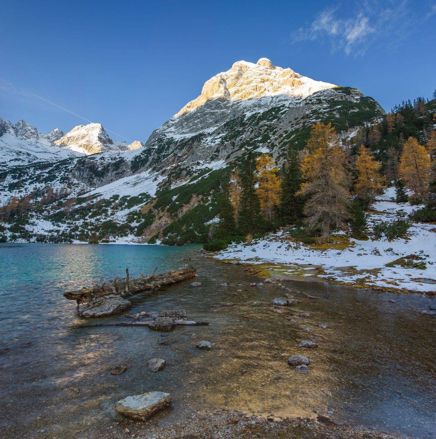 австрия, горы, озеро, снег, восход, Геннадий Финенко