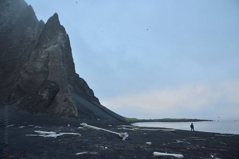 Курилы, Курильские острова, Камчатка, путешествие, экспедиция, туризм, вулкан, утёс, вечер, мордор, шагнивнеизведанное, берег, пляж Яхтенная экспедиция на Северные Курилы (из альбома, август 2020 г). фото превью