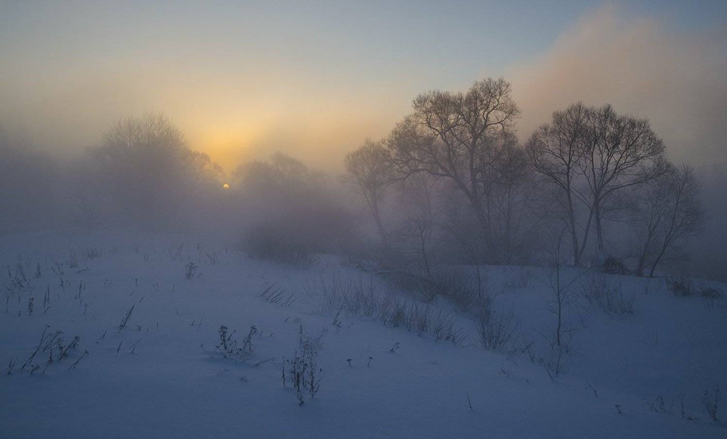утро, рассвет, зима, истра, Михаил Агеев
