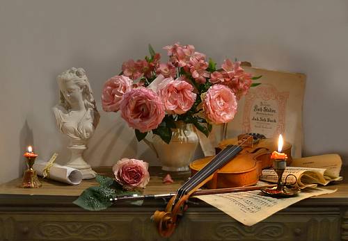 ...СКРИПКА...НОТЫ...И РОЗА...