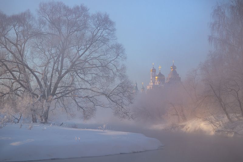 истра, зима, новоиерусалим, новоиерусалимский, монастырь, река Морозное утро фото превью