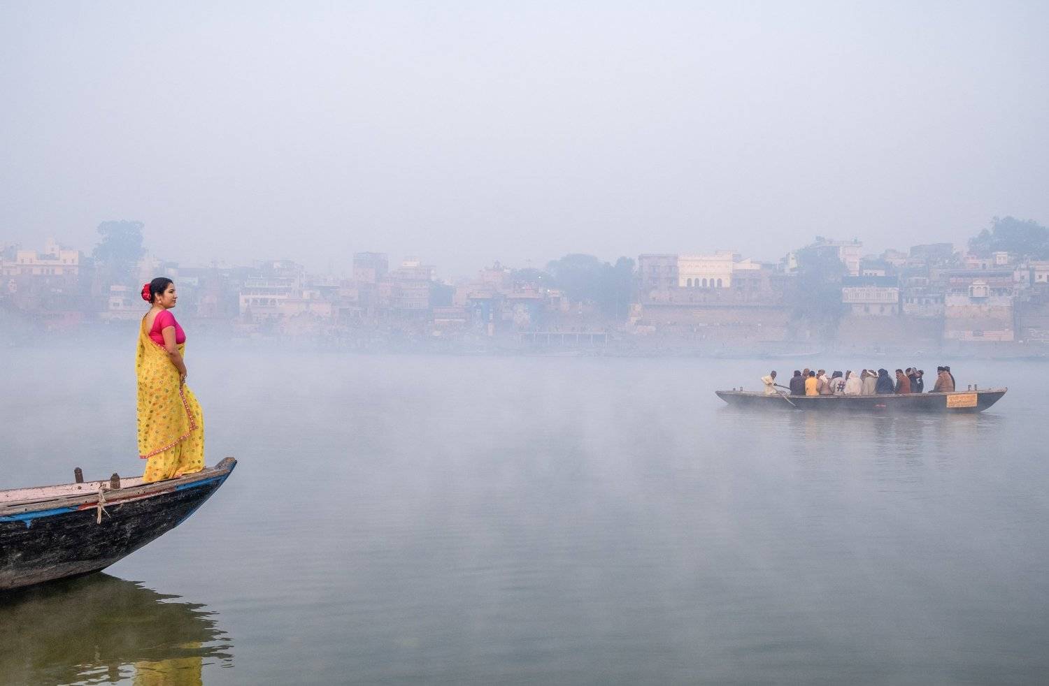 Lady boat colours mysterious, Haider Sayed Wasi