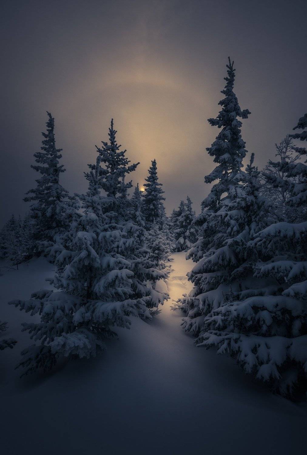 зима пейзаж закат урал, Даниил Силантьев