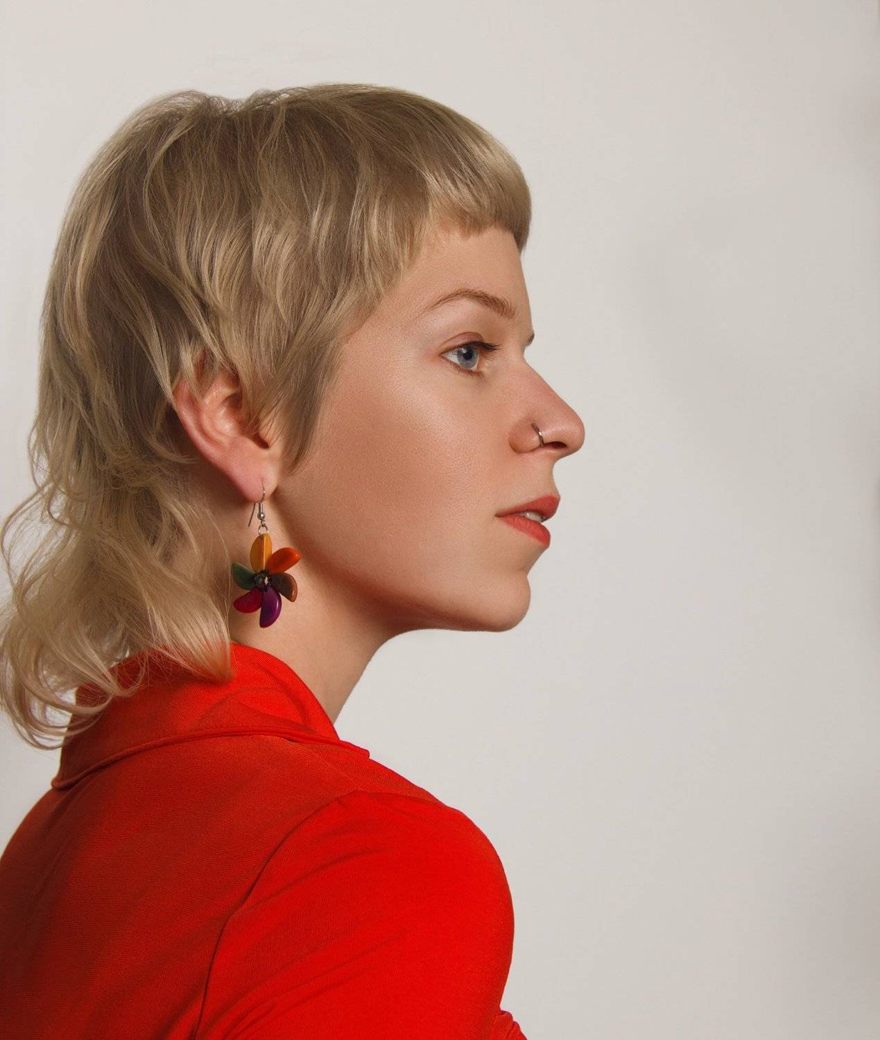 Женский портрет, портрет, красный цвет, короткая стрижка, red colour, shorthair, female portrait , Ксения Okdmuse