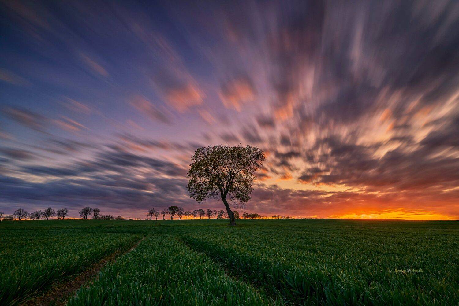 Kociewie, Poland, summer, landscape, sunset, clouds, fields,, Roman Hudzik