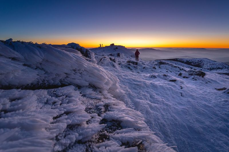 mountains, winter, poland, slovakia Evening in the Mountains фото превью