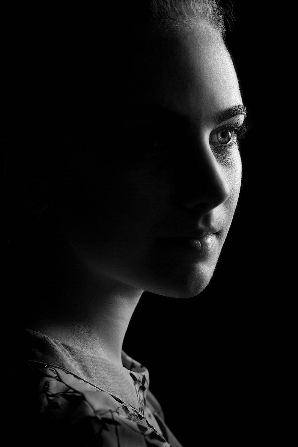 портрет, ч/б, девушка,, Айвар Удрис