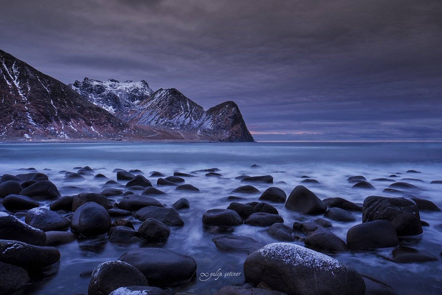 landscape, seascape, winter, nature, sea, rock, cloud, long exposure, Galip &Ccedil;etiner