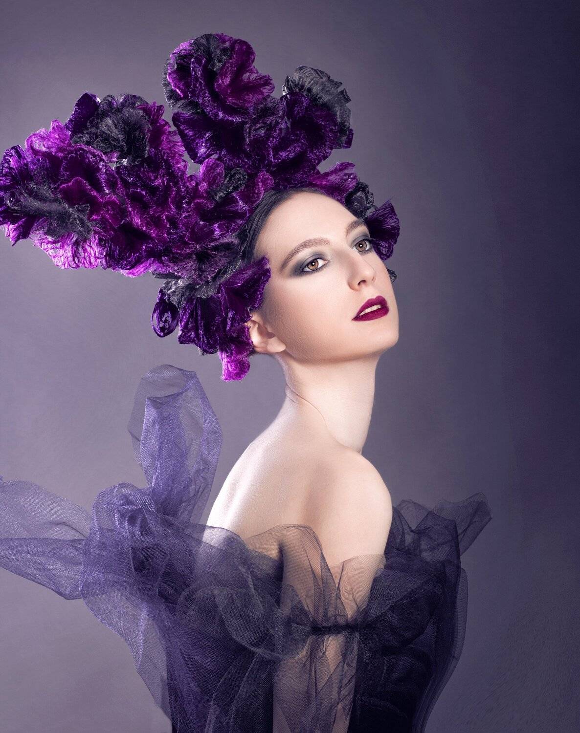 Женский портрет, портрет, фиолетовый цвет, female portrait, portrait, fashion, violet colour, Ксения Okdmuse