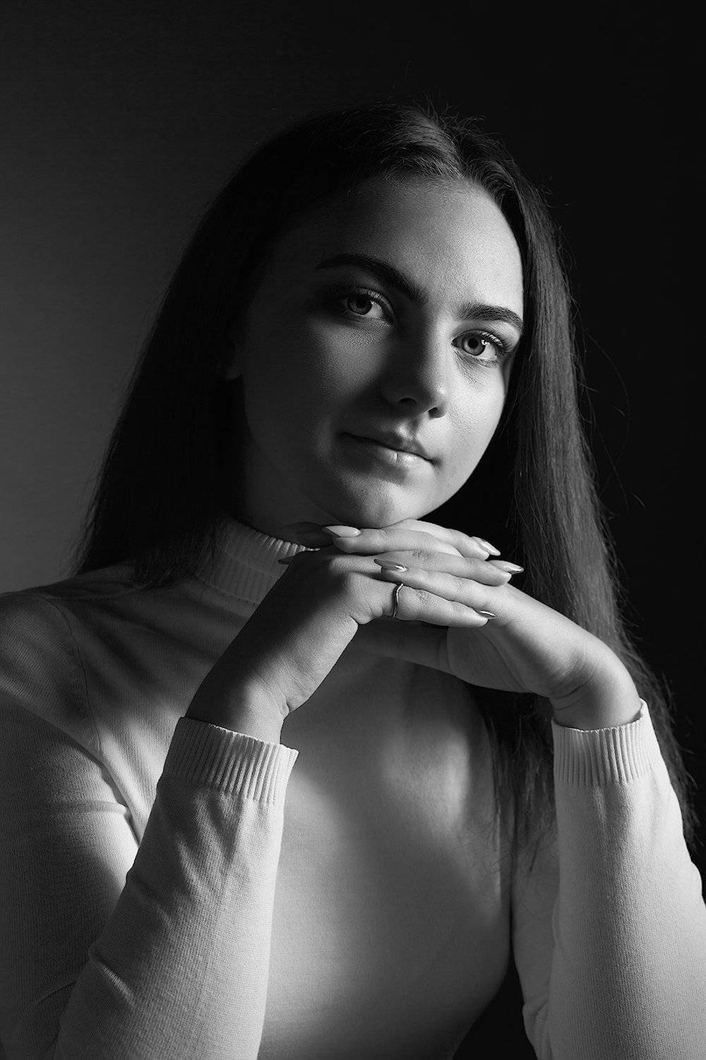 портрет, ч/б, девушка,, Айвар Удрис