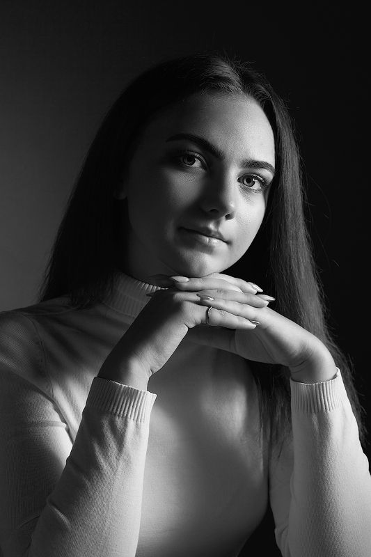 портрет, ч/б, девушка, Маргарита фото превью