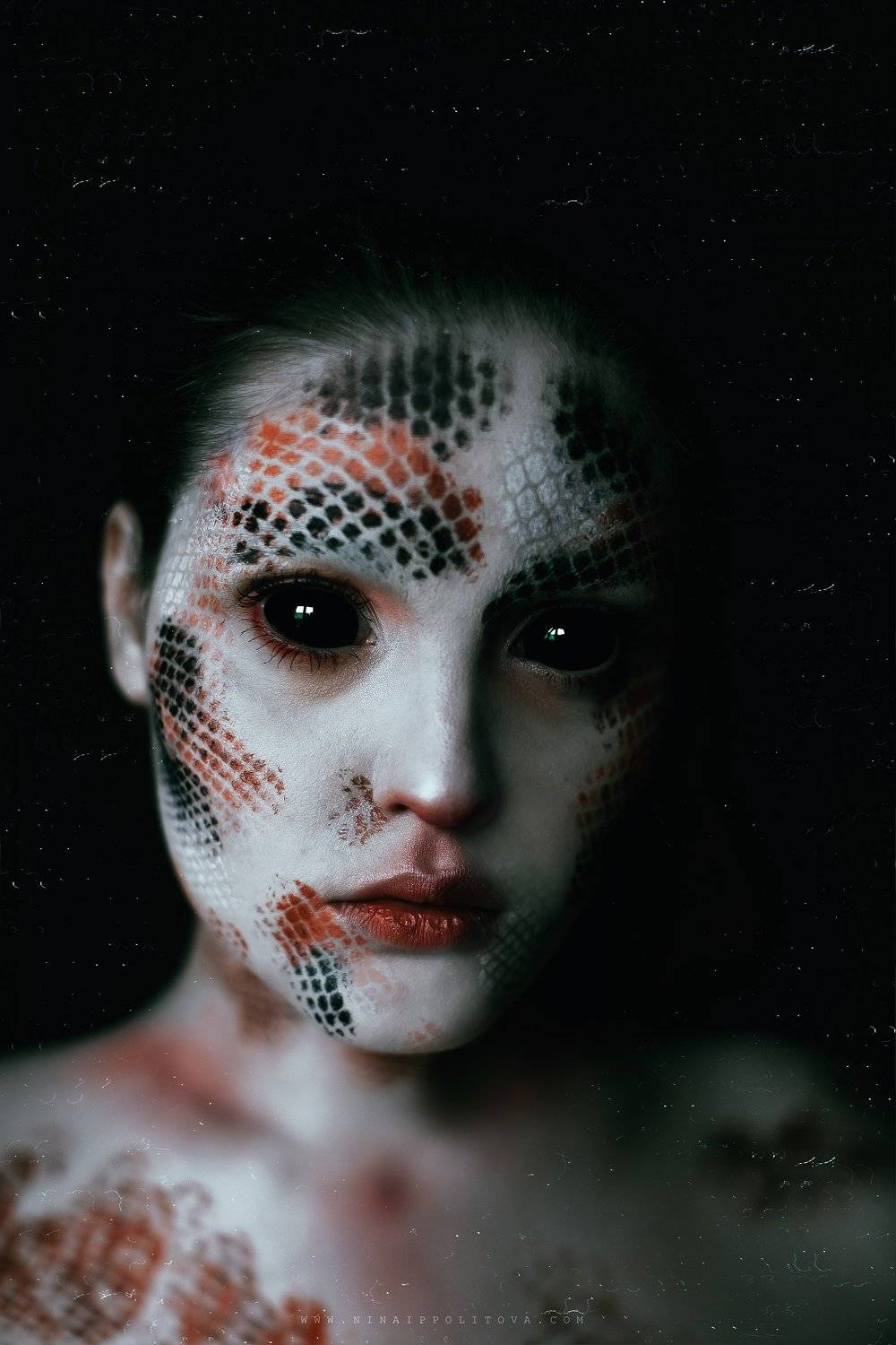 portrait, girl, dark, art, Nina Ippolitova