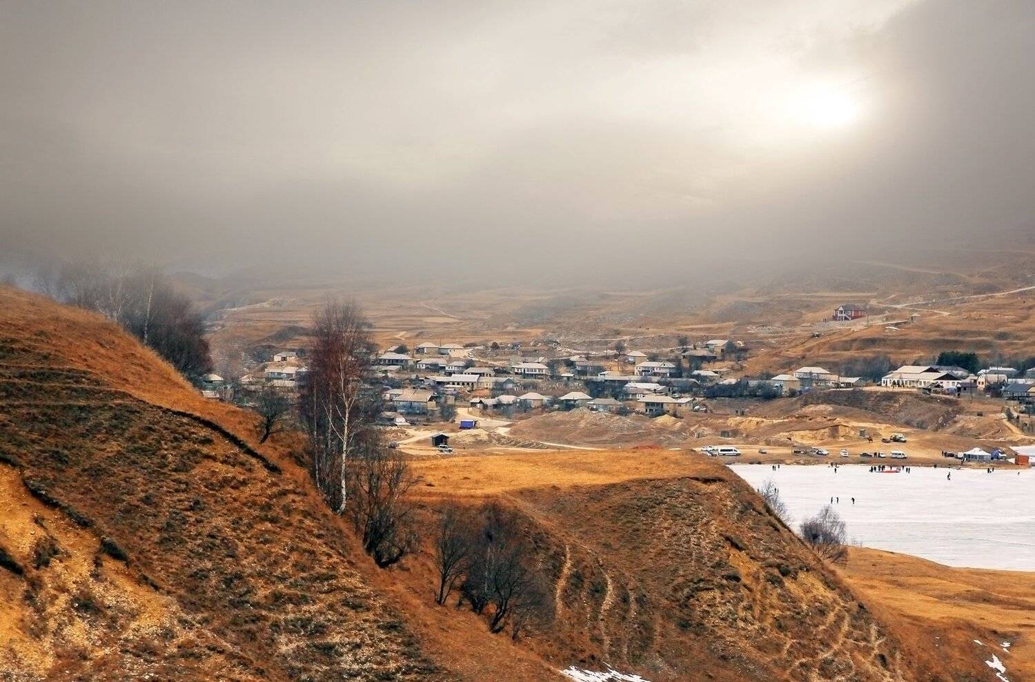 горы,аул,мочох,мочохское озеро,вершины,пейзаж,небо,деревья,дагестан,природа, Marat Magov