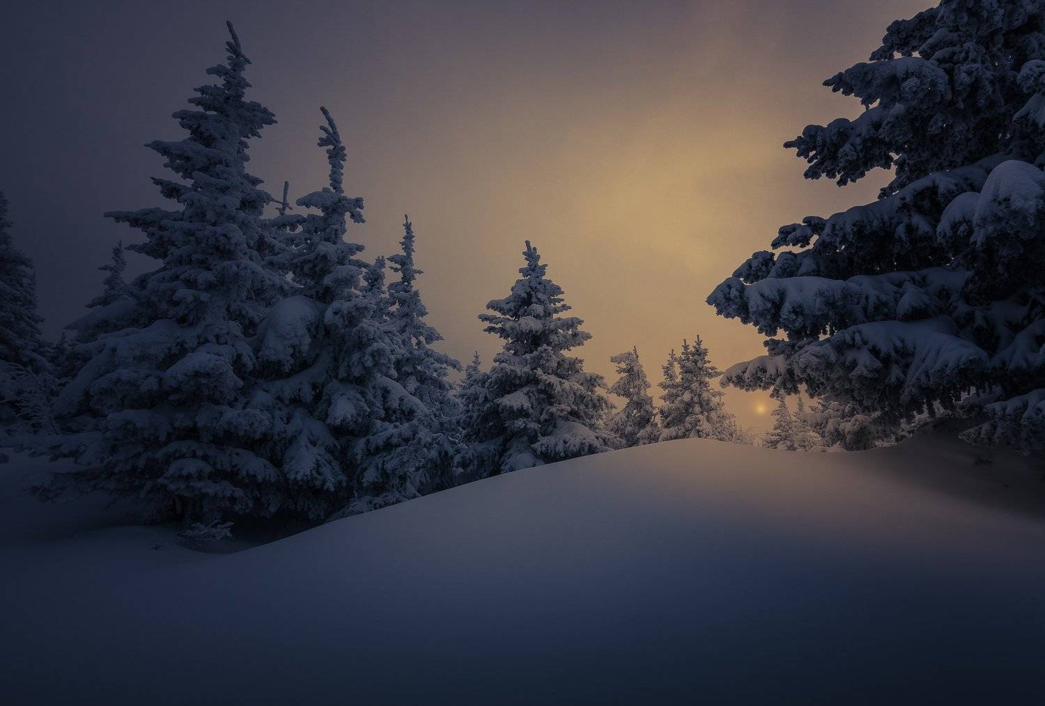 урал зима пейзаж закат , Даниил Силантьев