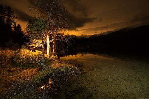 Островок света в ночной тишине.