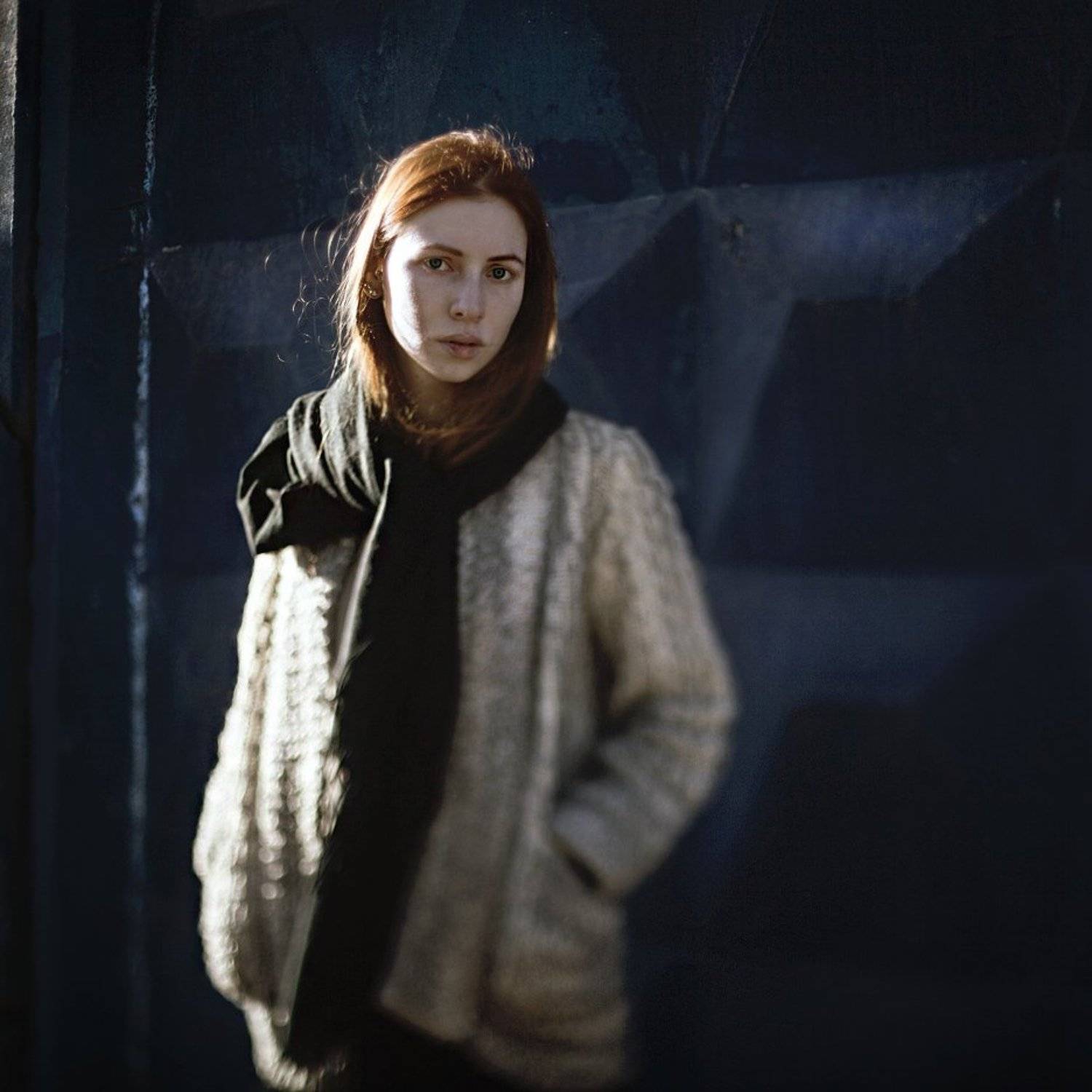 Девушка, Засветы, Портрет, Рыжая, Шарф, Sanica