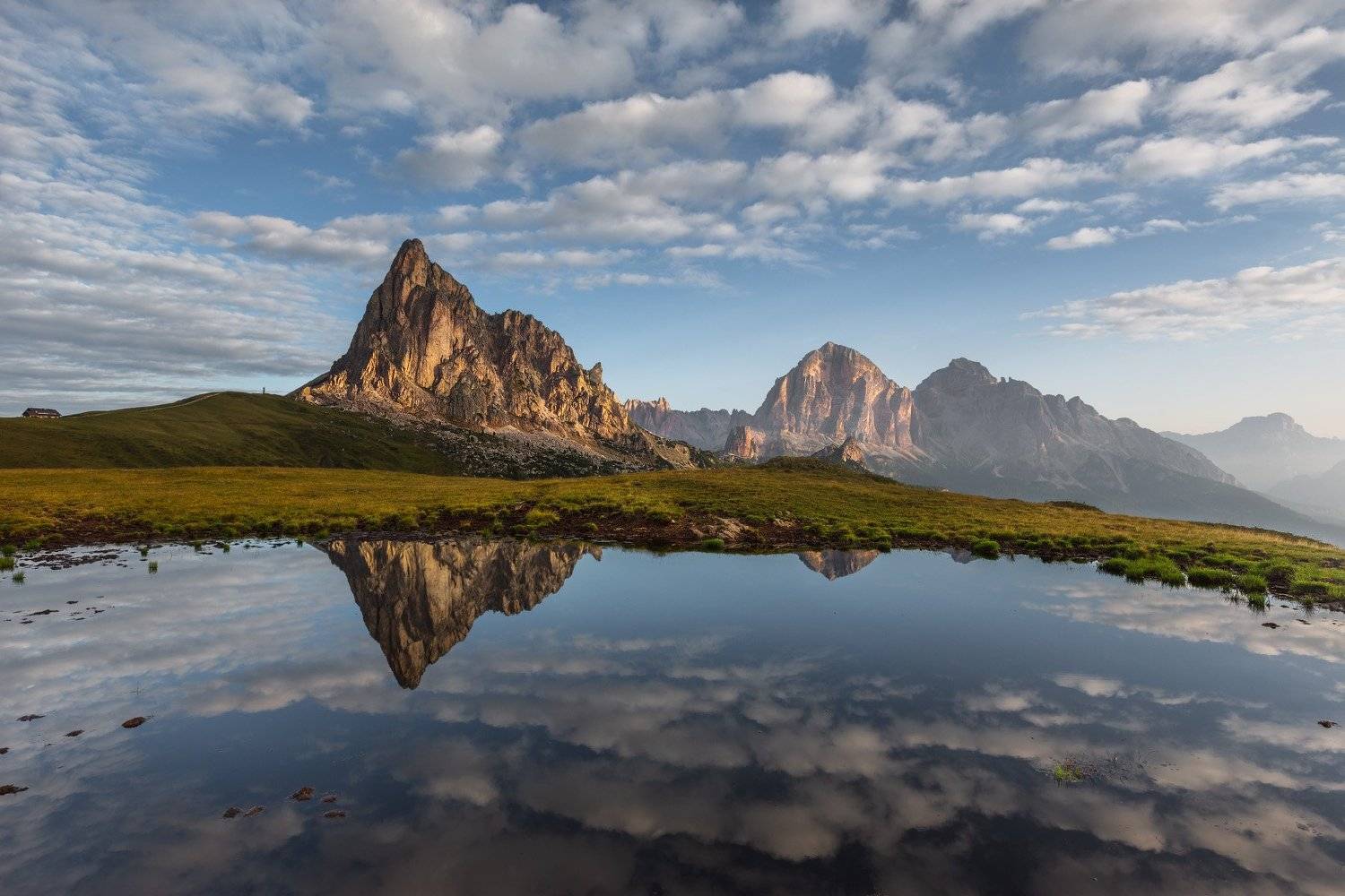 италия, доломиты, горы, облака, восход, природа, вода, отражение, landscape, italy, dolomites, sunrise, Геннадий Финенко