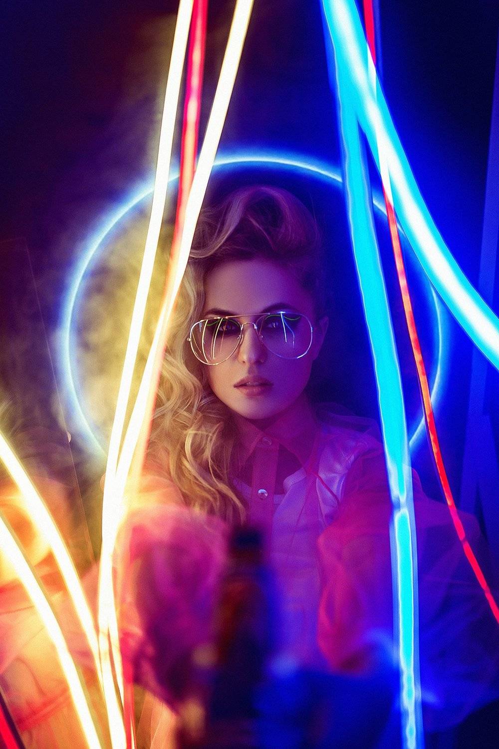 киберпанк, неон, дым, , Алина Иванова