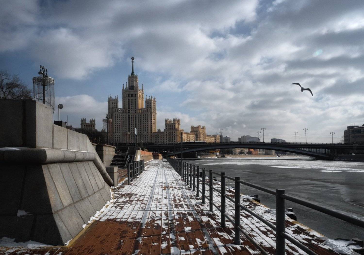 москва, весна, утро, река, Баранов Олег